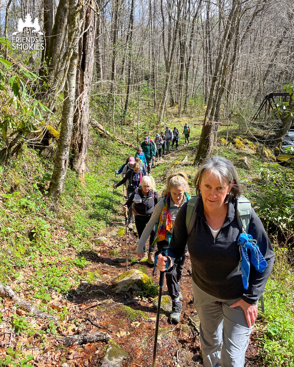 Y’all have a good weekend? Whatcha doin' three weekends from now? Join us for a family-friendly hike in the park Saturday, May 3! We'll be exploring Meigs Creek and Curry Mountain Trails. It's part of our Trails Forever Hikes series. Details &amp; Register: friendsofthesmokies.org/hike-with-trai…