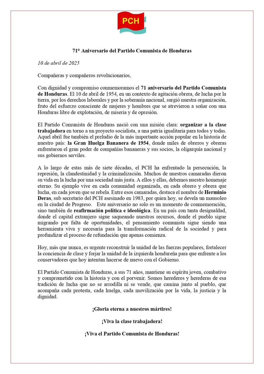 ✨En el marco de nuestro 71 aniversario ✊