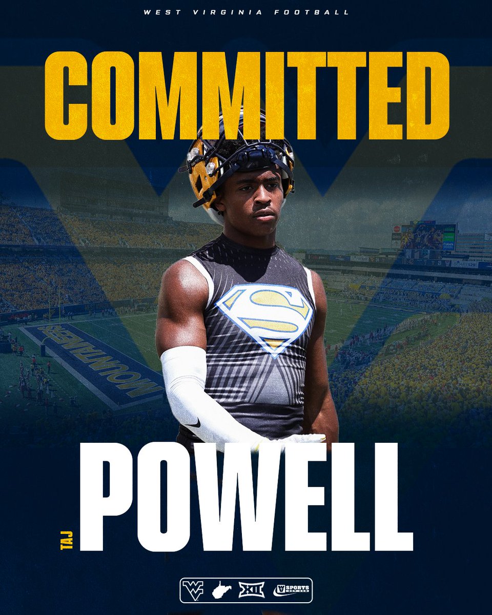BREAKING - 2026 DB Taj Powell has committed to #WVU.   #HailWV 

READ 👉 gowvu.us/j1s