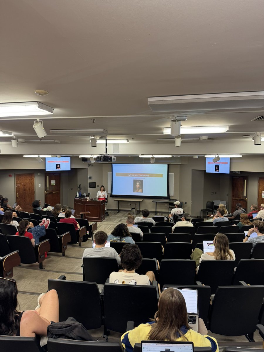 <a href="/ua_jcm/">UA JCM</a> <a href="/AlexBootheTV/">Alex Boothe</a> <a href="/NSMASportsMedia/">NSMA Sports Media</a> <a href="/CStewartSports/">Chris Stewart</a> <a href="/carolinefenton1/">Caroline Fenton</a> <a href="/LyndsayRowley/">Lyndsay Rowley</a> Last week, <a href="/jessslpayne14/">Jessica Payne</a> &amp; I combined our courses since <a href="/berkleighmezz/">BERKŁEIGH</a> was visiting! Thankful for Berkleigh spending time in Tuscaloosa to visit with our students &amp; provide meaningful wisdom as they head into their careers! 😁