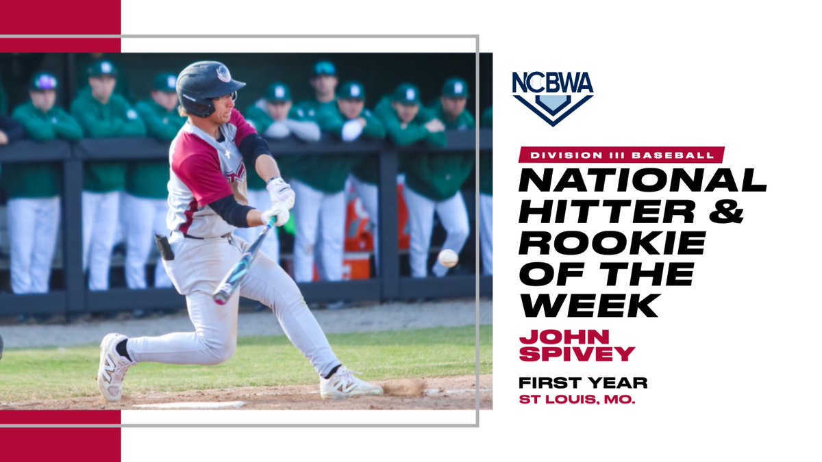 Baseball's Spivey Named <a href="/NCBWA/">NCBWA</a> Division III National Hitter and Rookie of the Week

🔗- tinyurl.com/2bdvx2mg

• Spivey hit .692 while slugging 1.769
• Hit 3 HRs and had RBIs in Friday win over WPI

#RollTech | <a href="/MIT_Baseball/">MIT Baseball</a>
