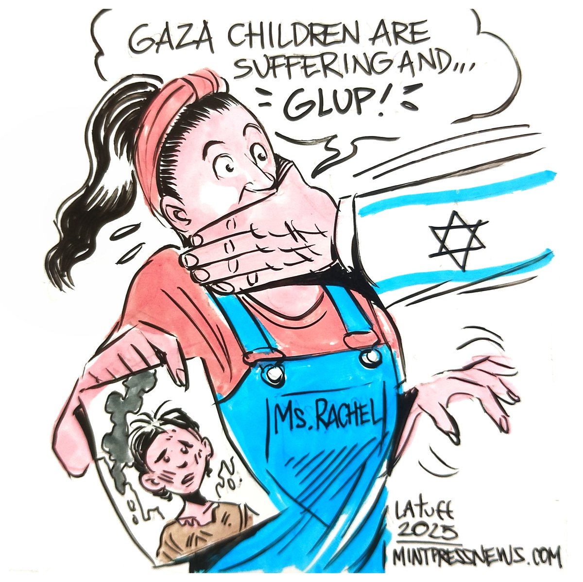 LatuffCartoons's tweet photo. Ms. Rachel has raised her voice to express sympathy with Palestinian children who are suffering and even raised money for a child in #Gaza.
‘Stop Antisemitism’ and other pro-#Israel groups are now accusing her of spreading “Hamas propaganda”.

@MintPressNews https://t.co/tehSSz2VMn