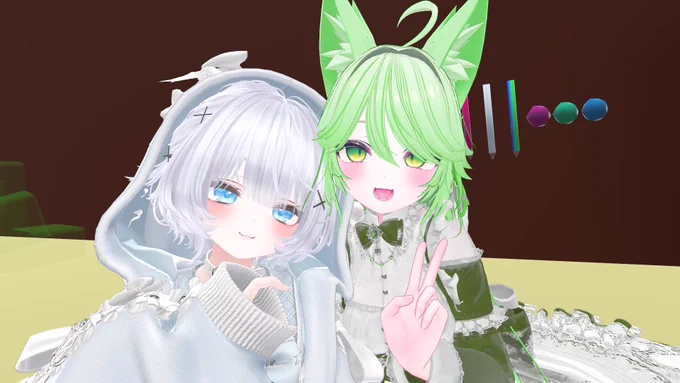 昨日のおしゃしん おだべりとイベント終わりに会いに来てくれたフレンド メイド服可愛い デカ魚を釣りぼーこ 