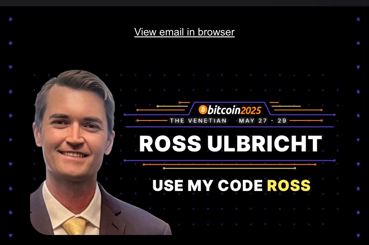 Make sure you got your tickets for #BitcoinVegas <a href="/ProfKlausSchwab/">Klaus Schwab</a> -#christinelagarde #rossulbricht  and SBF from jail.