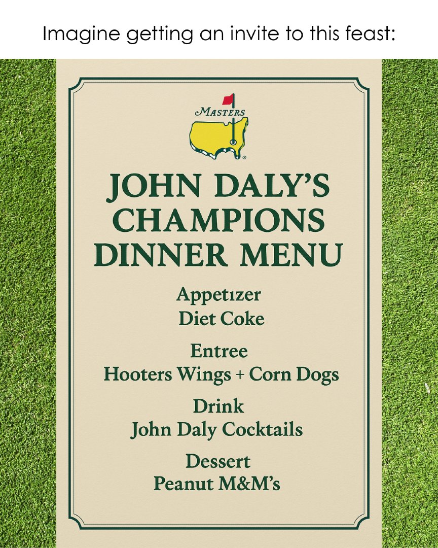 GoodBoy_Vodka's tweet image. How are you celebrating the Masters? 🏌️🍹

#TheMasters #JohnDaly #Golf