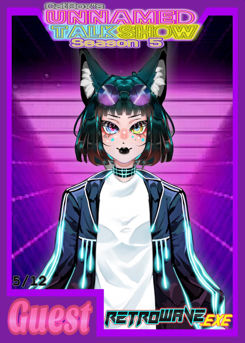 Next Thursday, 17th at 10pm est.
A new episode of unnamed talk show airs with cyber cat virus, <a href="/retrowaving99/">𝐑𝐞𝐭𝐫𝐨🛜💾</a> as our next guest. Go checks this cat out before next weeks episode.