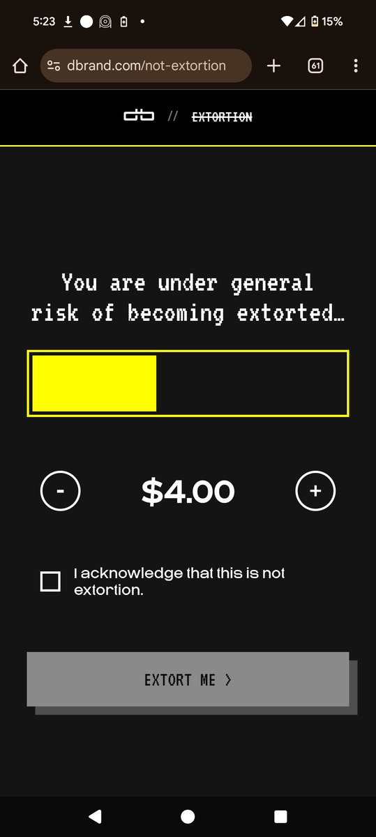 Bill_Porter's tweet photo. Hey @dbrand I feel extorted. https://t.co/5izgh6O4qN