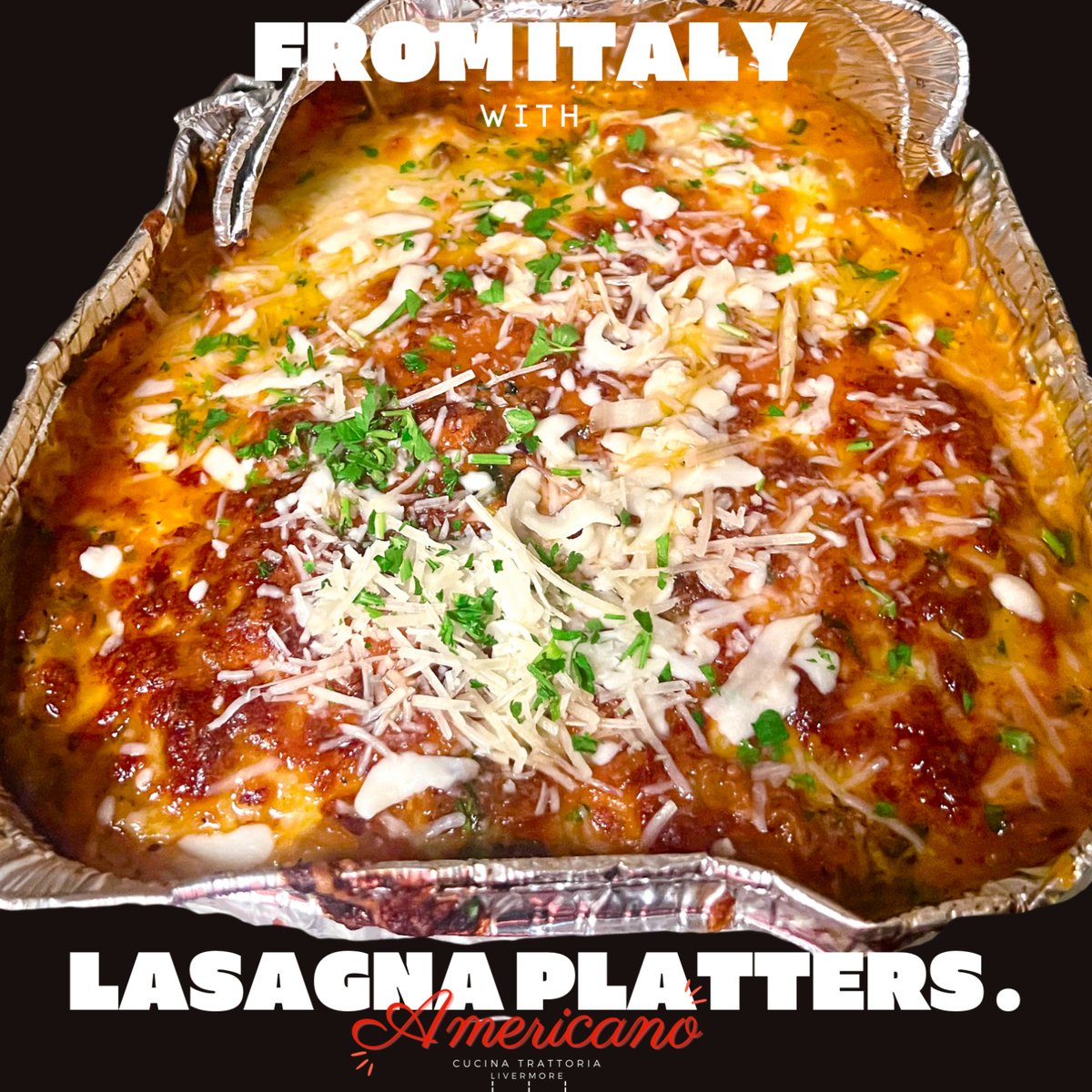 AmericanoLive's tweet photo. 🔥 10% OFF Lasagna Platters w/ code GARLIC →https://t.co/3p3jm5LzSB 

@AmericanoLive  

Perfect for dinner, parties, or office lunches.

#ItalianFoodCatering #LivermoreRestaurants #AmericanoLivermore #FamilyMealDeal #CateringItalianFood https://t.co/pqC7PhY5rR