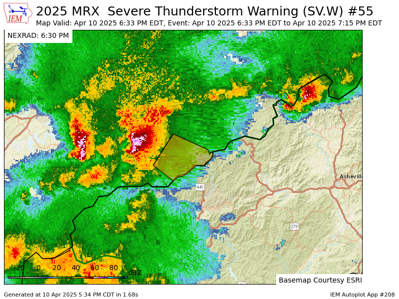 VictoriaCavWx's tweet photo. MRX issues Severe Thunderstorm Warning [wind: <50 MPH (RADAR INDICATED), hail: 1.00 IN (RADAR INDICATED)] for Sevier [TN] till 7:15 PM EDT https://t.co/s9EBrmQ9dW https://t.co/Ch58eSTQCu