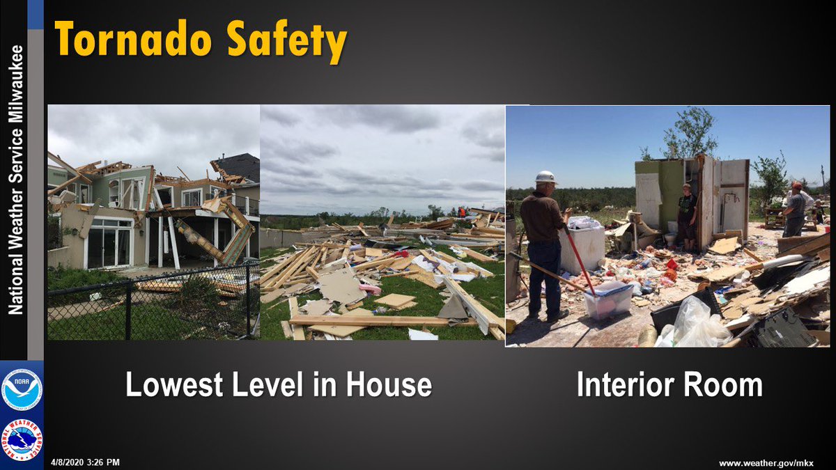 NEWisconsin_WX's tweet image. #SevereWeatherAwarenessWeek
 Tornado Safety: Have a plan ahead of time. Go at once into a basement or lowest level of a building away from windows in the center of the building. Put shoes on and get under a table. Cover yourself with pillows/blankets and put a helmet on! #wiwx