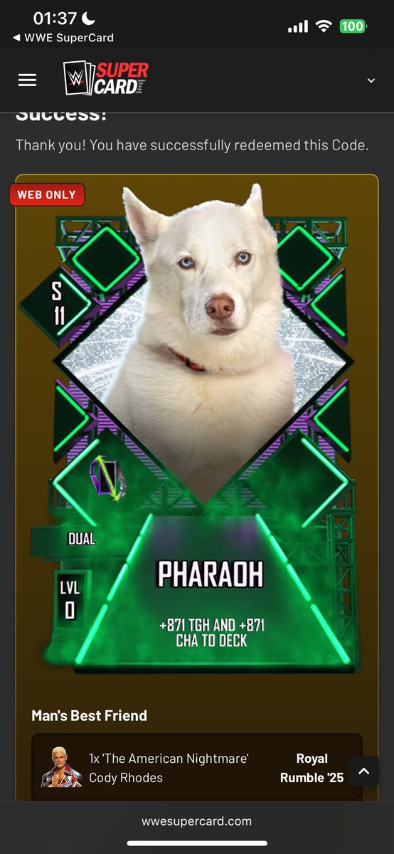 JustRegga's tweet photo. @WWESuperCard NOICE https://t.co/naJz5ClQsa
