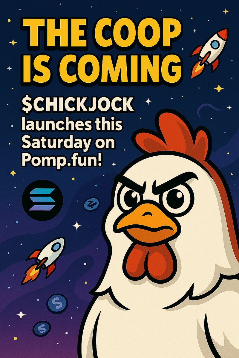 DibouDz7793's tweet photo. โ ๏ธ Warning: A chicken is coming... and itโs jacked. ๐
$ChickJock drops this Saturday at 6PM KSA on https://t.co/RJBn7UNtJ7
Join the coop before it hatches!
Telegram: https://t.co/glsWYJ25NK
#ChickJock #Solana #memecoin #PompFun #Crypto #SolanaSummer https://t.co/DiU4JonAk3