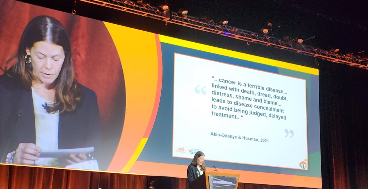 colleen1206's tweet photo. Dr. Gretchen McNally presenting about cancer stigma &amp; how it affects patients at #ONSCongress @CCONS614 @OSUCCC_James @oncologynursing https://t.co/dMEropWFtE