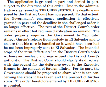 BREAKING: A 9-0 Supreme Court UPHOLDS a court order requiring the Trump administration to bring a Maryland man, Kilmar Armando Abrego Garcia, back to the U.S. after mistakenly deporting him to El Salvador. Deadline TBD. #SCOTUS
documentcloud.org/documents/2589…