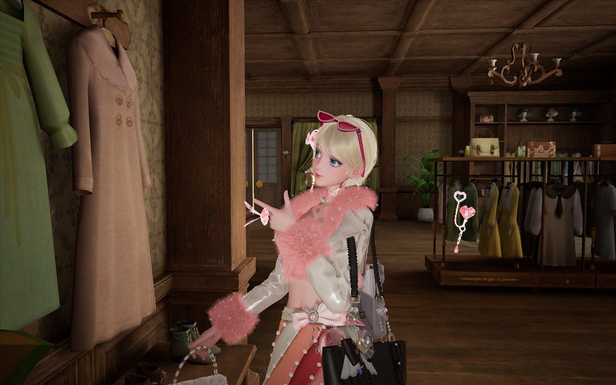 BloomNikki_'s tweet photo. " Wow, the new dresses are so pretty! OW, I need this coat absolutely! And wait ! Aren't these the new hats I saw on the fashion magazine?! ... I wanna buy everything! 🙀 I'm so excited to try them all! 🤭🤩 "🛍👗👒👠💄💋
~Clover~

#InfinityNikki #TotallySpies #infinitynikkitwt https://t.co/de5exI5i1B