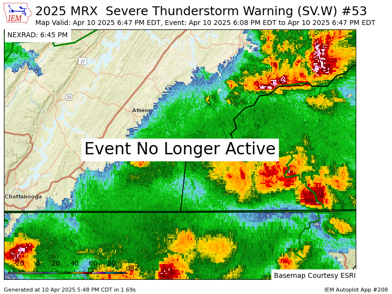VictoriaCavWx's tweet photo. MRX cancels Severe Thunderstorm Warning for Cherokee [NC] and McMinn, Monroe, Polk [TN] https://t.co/CSwAQVt2HW https://t.co/rr0mSs7440