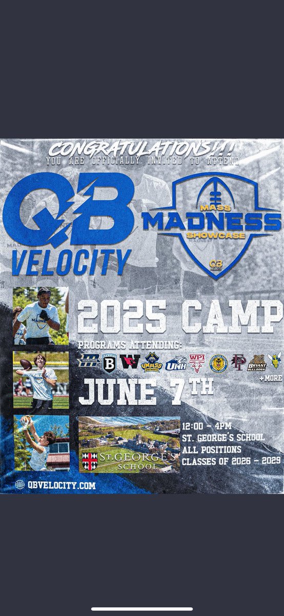 #AGTG Thank you <a href="/CoachPinaQBV/">Coach Mike Pina Jr.</a> and <a href="/QBVelocity/">QB Velocity</a> for the invite!
<a href="/WestonAthletic/">Weston Athletics</a> <a href="/M2_QBacademy/">M2 QB Academy</a> <a href="/amclaughlinqb/">Alex McLaughlin</a>