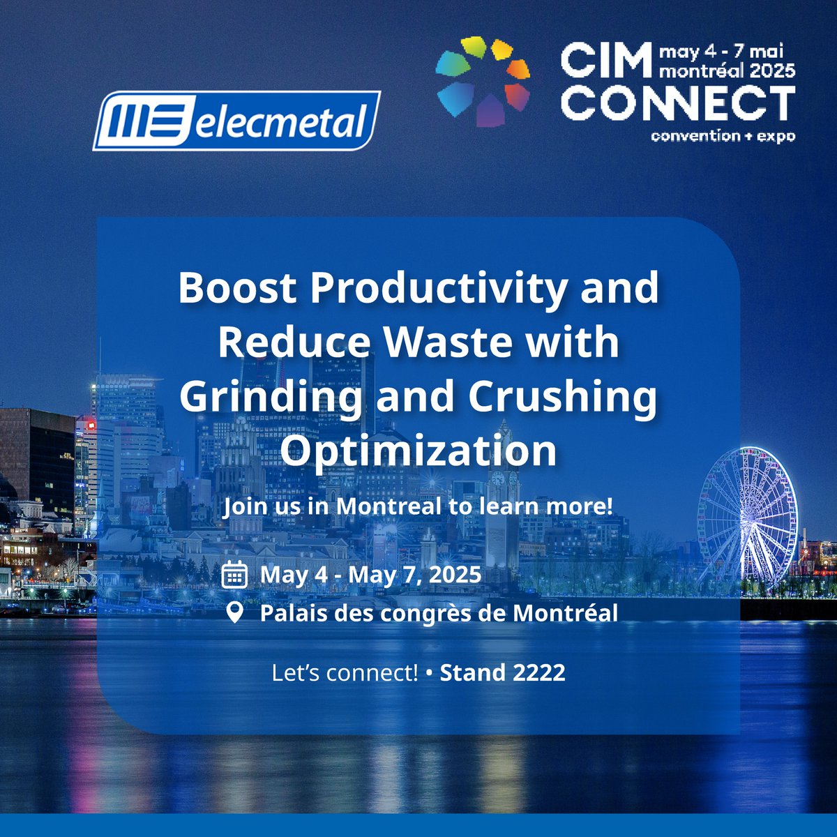 📅 Mark Your Calendars! Less than a month until the 2025 CIM Connect Convention &amp; Expo in Montreal!
Connect with our experts and be part of the conversation shaping the future of mining!
🔗 Learn more: usa.me-elecmetal.com/en-us/events/c…
#CIMConnect #CanadaMining #Mining #Grinding #Crushing