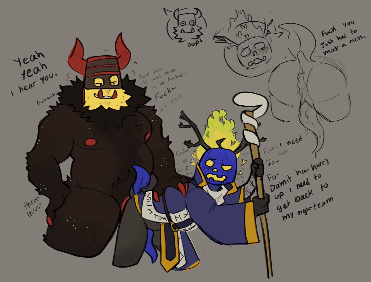 dusekkar And doom bringer getting freaky 

( dusekkars teammates are currently being slaughtered)