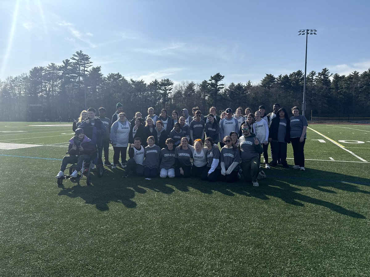 CMHS_Unified's tweet photo. Carver Unified vs. Duxbury! Thank you to the varsity squad for volunteering their time to help us run our meet. #gocrusaders https://t.co/xSHiaOop6h