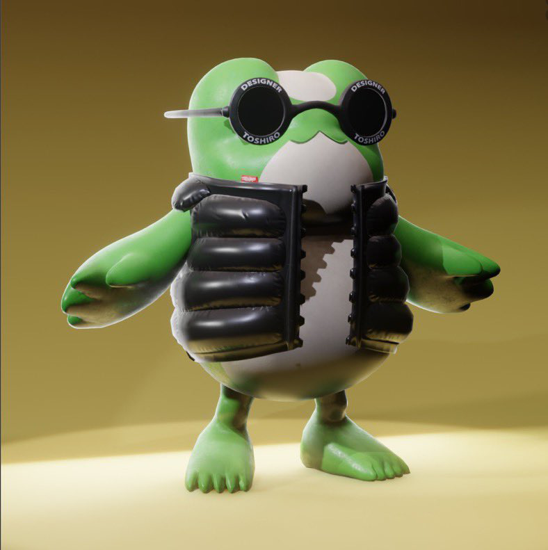 52WeeksBlog's tweet image. 🚀 Get ready to leap into the world of Web3 with the newest 3D DSNR model by Designer Toshiro! 🐸💥 Explore the future of gaming with a handsome frog character who&apos;s ready to hop into action across exciting platforms! #Web3 #NFTs [link.niad.tech/TIkPyC]