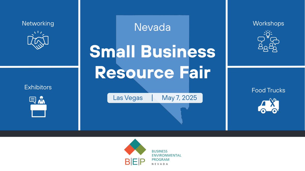 🚨 <a href="/SBAgov/">SBA</a> is hosting a FREE small business resource fair in Las Vegas next month!

Don't miss out on this exciting opportunity! Visit the link in our bio to register and explore event details.  (Did we mention there will be food trucks?!)

#NvBEP