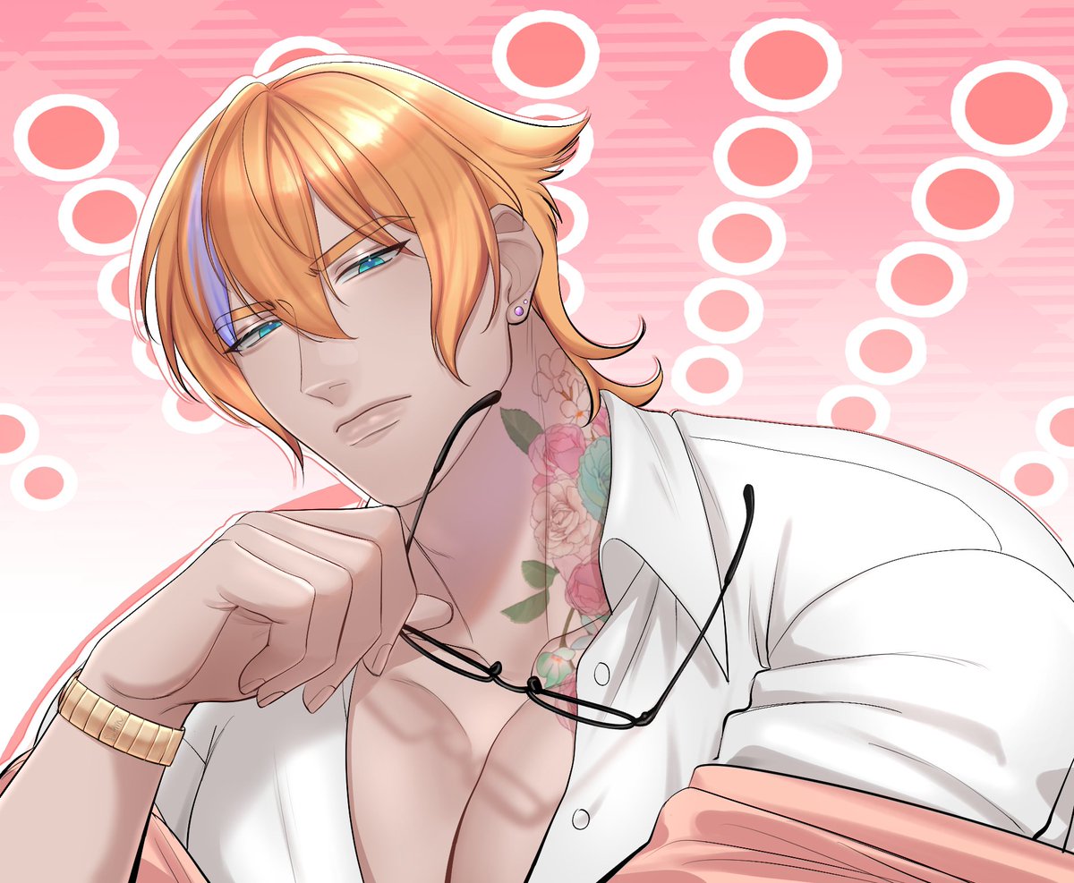 Loved how it looks so I turned it into an oc 👀🩷 HELP what occupation do you think he would have? 😭😭 I was thinking pottery or novelist BUT GIMME IDEAS PLZ