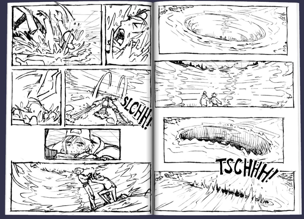 JustinWGordon's tweet image. some hangtown thumbs 1/2 #comic #storyboard #manga #manhwa