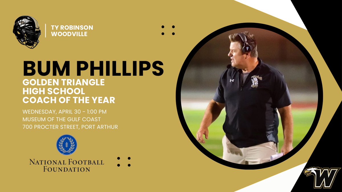 Ashly Elam (@ashlyelamsports) on Twitter photo One last honor for <a href="/CoachRob4Realz/">Ty Robinson</a> before he heads out of the 409! We hope you join us April 30 at the Museum of the Gulf Coast. #txhsfb One last honor for <a href="/CoachRob4Realz/">Ty Robinson</a> before he heads out of the 409! We hope you join us April 30 at the Museum of the Gulf Coast. #txhsfb