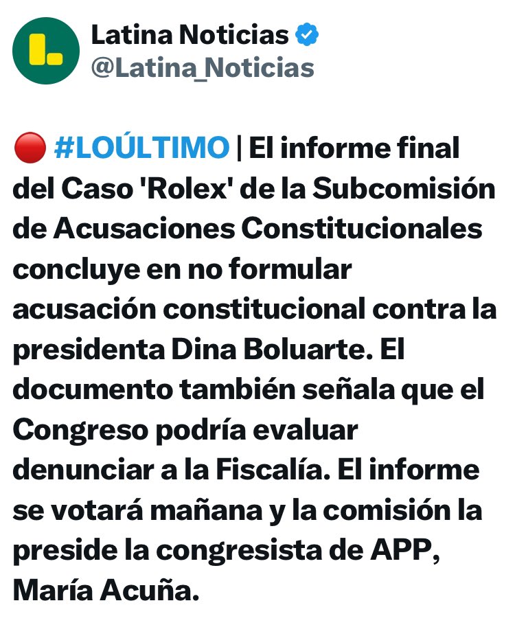 raul_olaechea's tweet photo. El Kongreso sostendrá  a Dina Boluarte y lo hará hasta que les sea útil.
Luego la empleada de los Rolex dará la hora en la merecida cárcel que le espera. https://t.co/VSYiNOF4RW