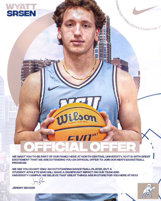 SrsenWyatt's tweet image. Grateful to receive an offer to continue my basketball career at North Central University!
@Tyler3Engel14 @NCU_MBKB @coach_bcon @MagicMinnesota @GabyRamos_PR @cornell_p33