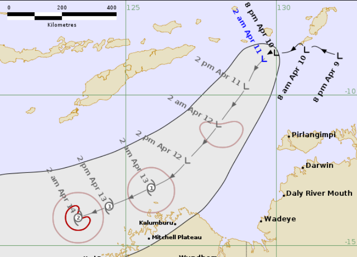 weather_wa's tweet photo. @perthovalman @ManjitK6987 @BunburyWeather @baxlex @drstip @ImTheOnlyAstro @Sparrow_65 @speedbird020 @Barnsy_Lisa @2017Ferret @BigV2011WCE @Rob_lebob @aussie_robbob @BellTowerTimes @blueorigin @SpaceX There Might Be The Chance Of A Cyclone Developing This Weekend, Current Forecast Says Late Saturday π #Cyclone #CycloneErrol #TCErrol #Pilbara #Kalumburu #Kimberley #PerthNews #WesternAustralia https://t.co/hFrXoLZcY7