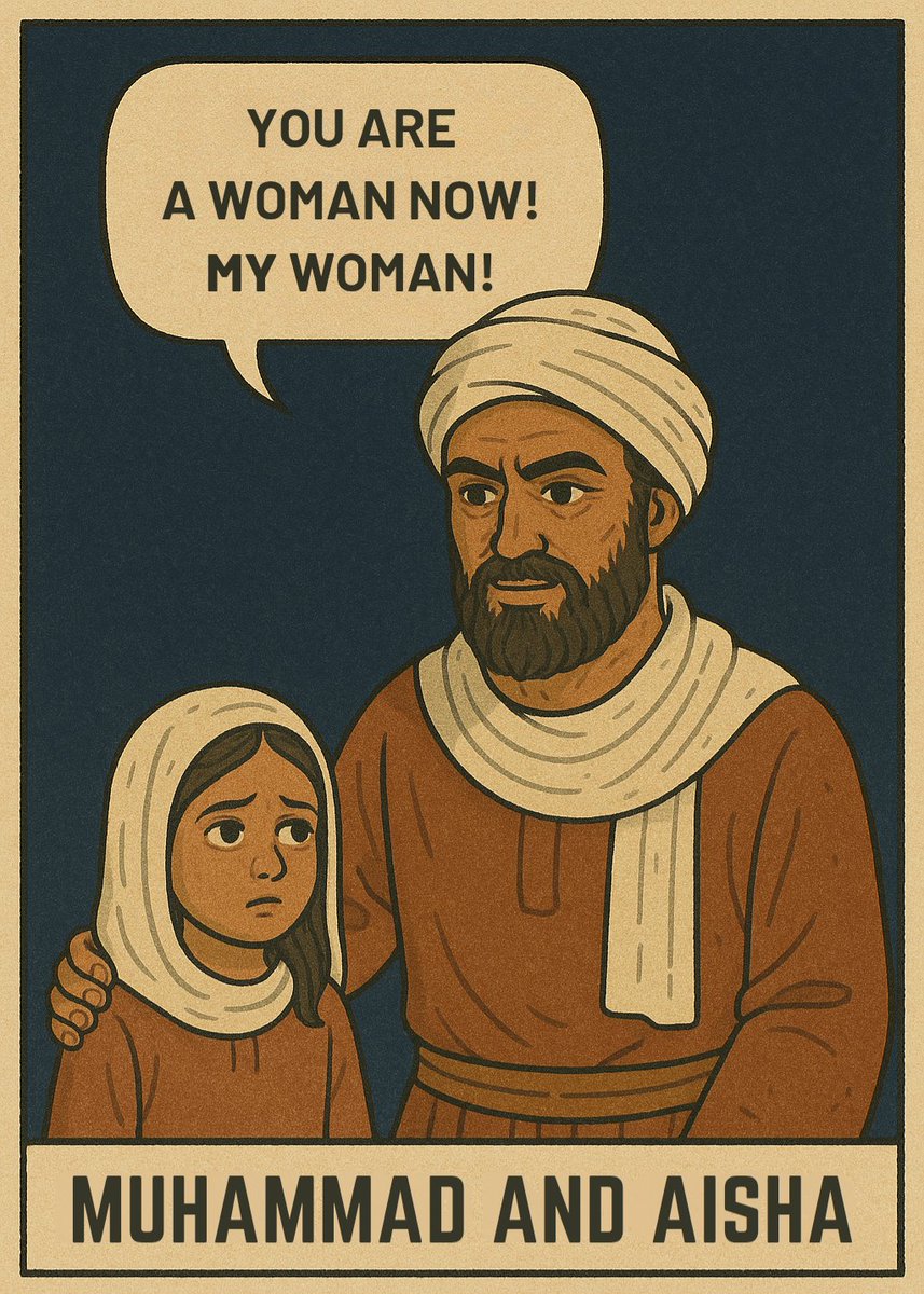 The Prophet (53) married her when she was six years old, and he consummated his marriage when she was nine years old. - Sahih Bukhari
