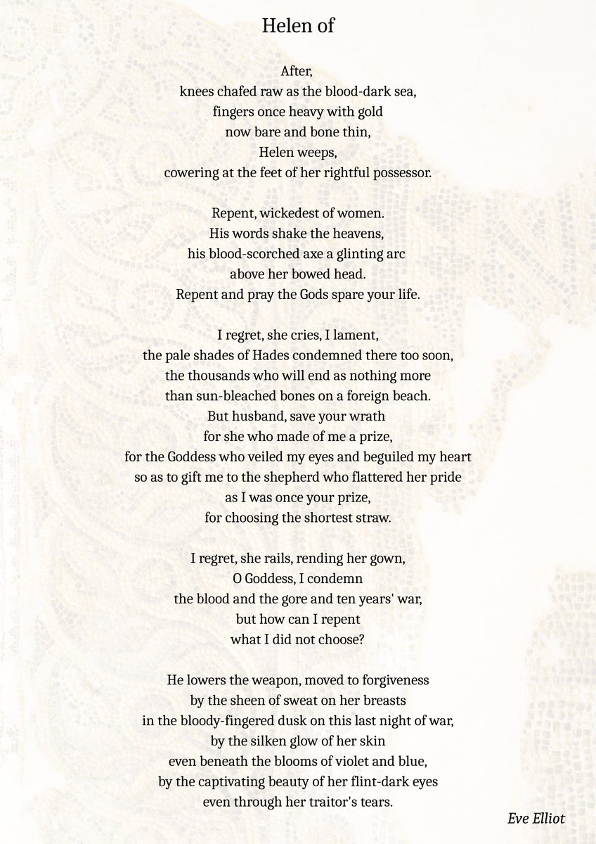 EveElliot3's tweet photo. New poem - for Classics geeks like me. https://t.co/Y0MztH4SKd