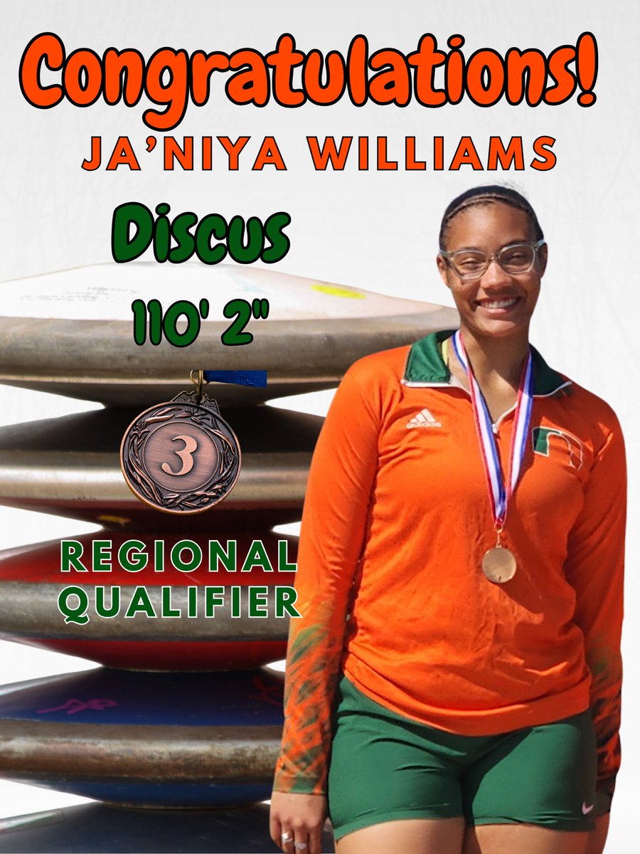 Congratulations to the Naaman Forest Field event Area medalist and Regional Qualifiers.  #WAM 🥉