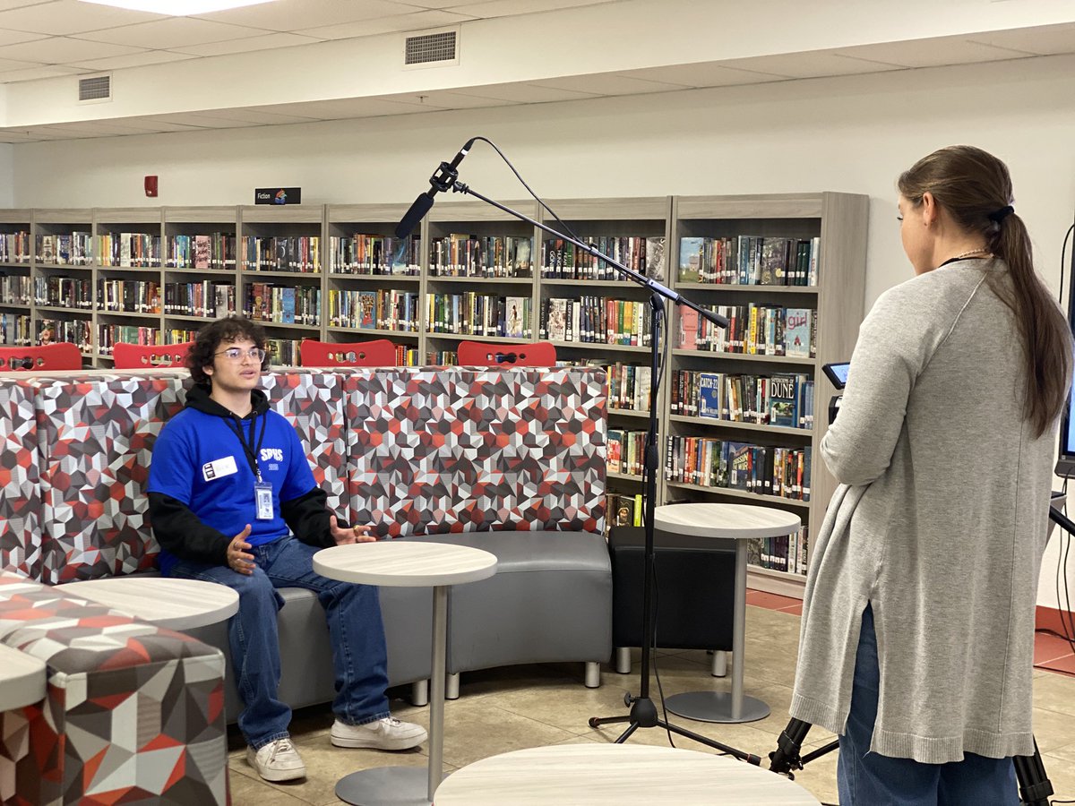 My pal Traci McGough behind the scenes today capturing student insights on their experience during the high school swap.