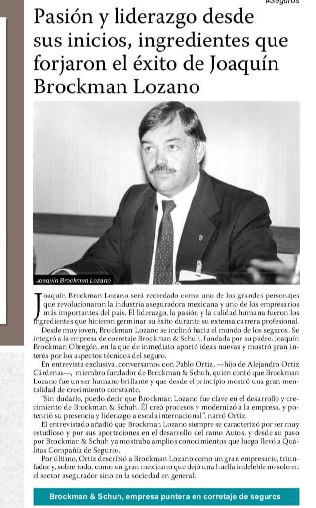 ortizpadilla's tweet photo. Mi entrevista exclusiva para @ElAsegurador 
Brockman y Schuh 
La Empresa que cambió y evolucionó el seguro privado en México y Latinoamérica.
Mi Padre uno de sus fundadores ❤️ https://t.co/FxXZCwEhMw