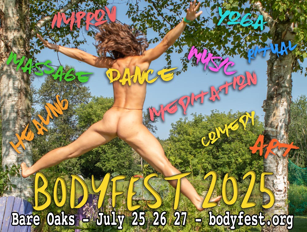 Move. Create. Connect.
Bodyfest 2025 is where naturism meets inspiration. Explore movement and breathwork, join guided discussions, dancing, meditating, creating... And it's all clothing-free! For details bump over to our website via a safe-link: nclub.club/bodyfest/