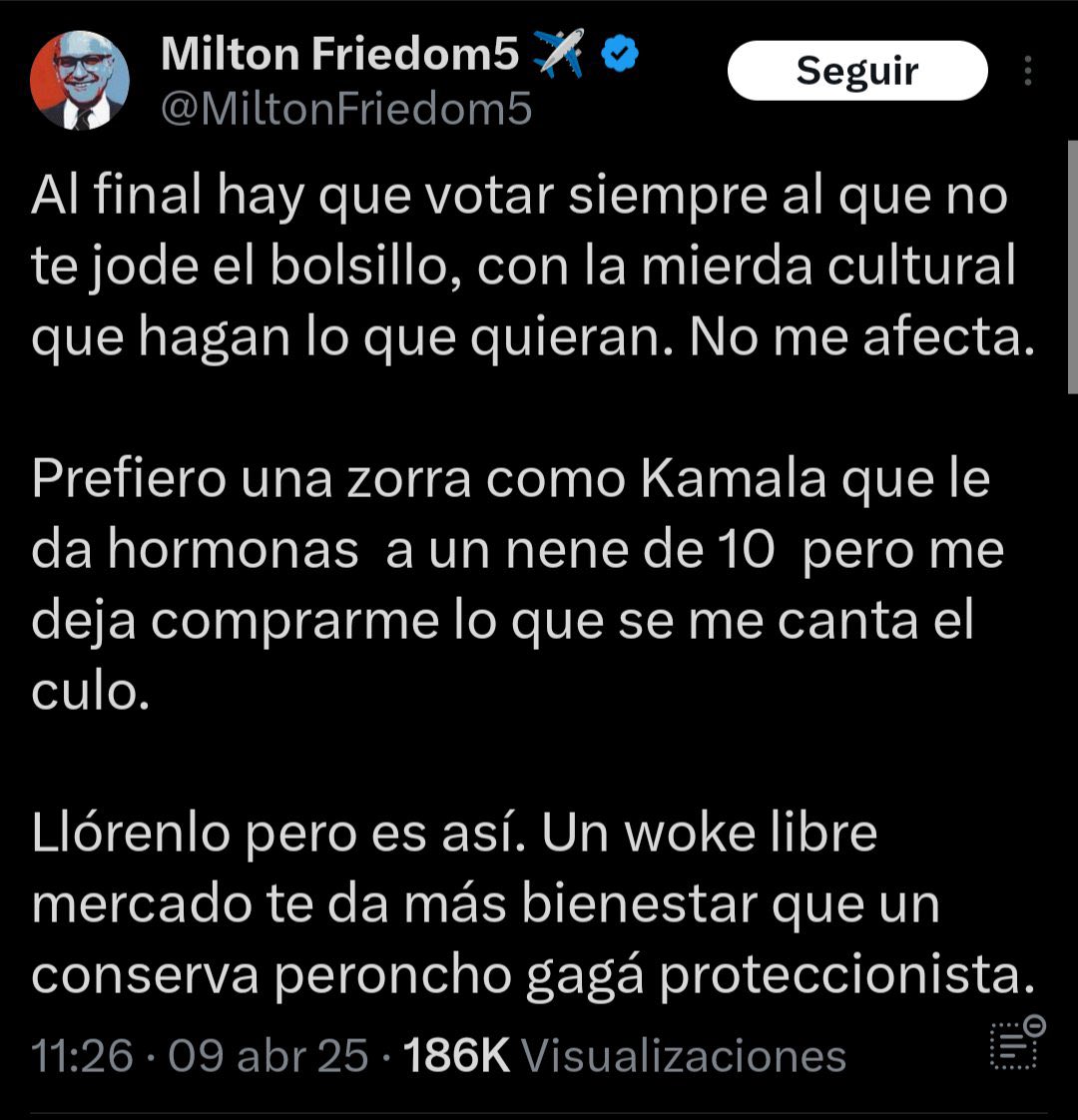 PonzistaAnti's tweet photo. Se bajo Milton Friedom https://t.co/hTHo78huvU
