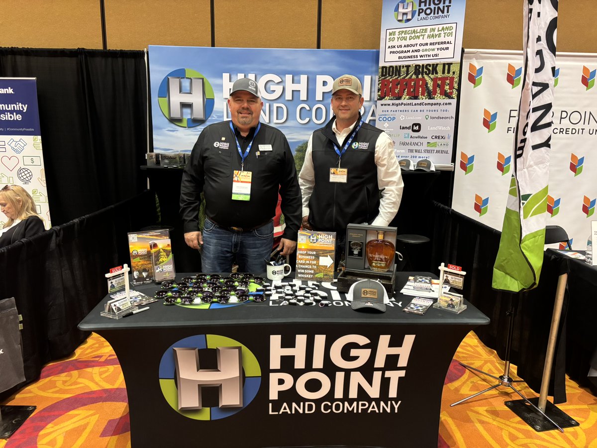 ALC_Koby's tweet photo. Had a great time at the Nebraska Realtors Association convention with Brian Reynolds! Thanks to everyone who stopped by our High Point Land Co. booth, we appreciate the land referral chats and the warm welcome.
#LandBroker #NebraskaRealtors  #LandReferrals #NRAConvention https://t.co/EbfUXwoVy5