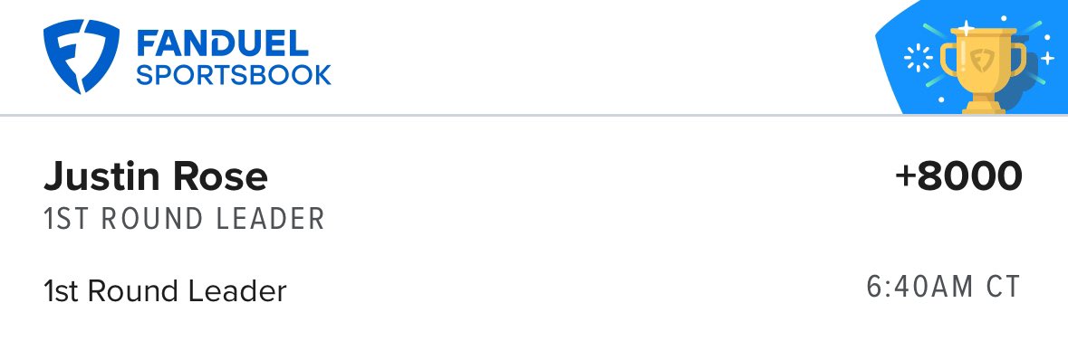 Masters day 1, Rose with the casual 80-1. Let’s keep it going ✅