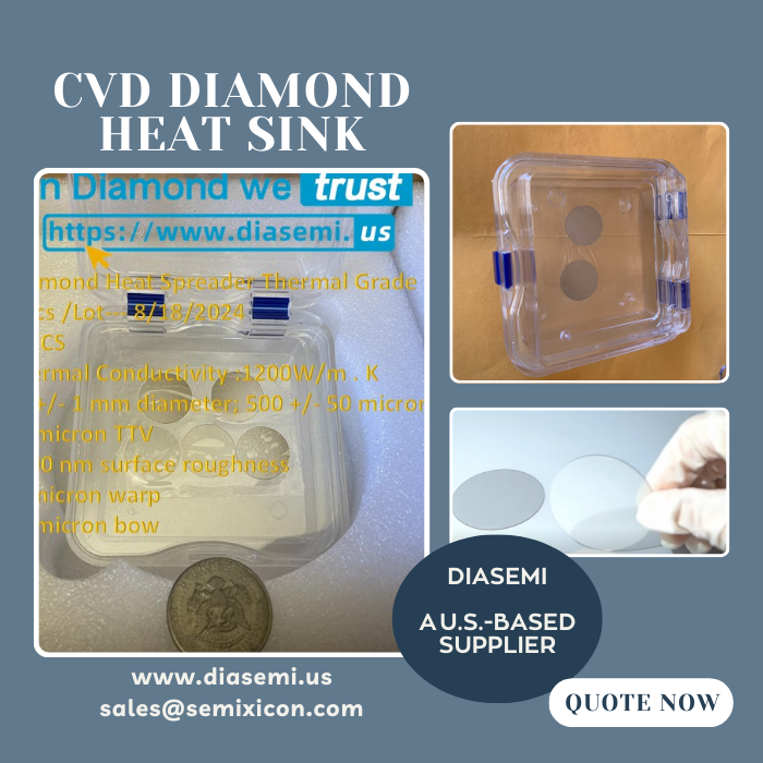DiamondSemi's tweet photo. DIASEMI – Revolutionizing Thermal Management with CVD Diamond Heat Sinks
https://t.co/uA2KnswaVF
sales@semixicon.com
#CVDdiamond #DiamondHeatSinks #ThermalManagement #HighPowerElectronics #ThermalConductivity #RFDevices #Optoelectronics #SemiconductorEquipment #HeatDissipation https://t.co/gfJUN1hclE