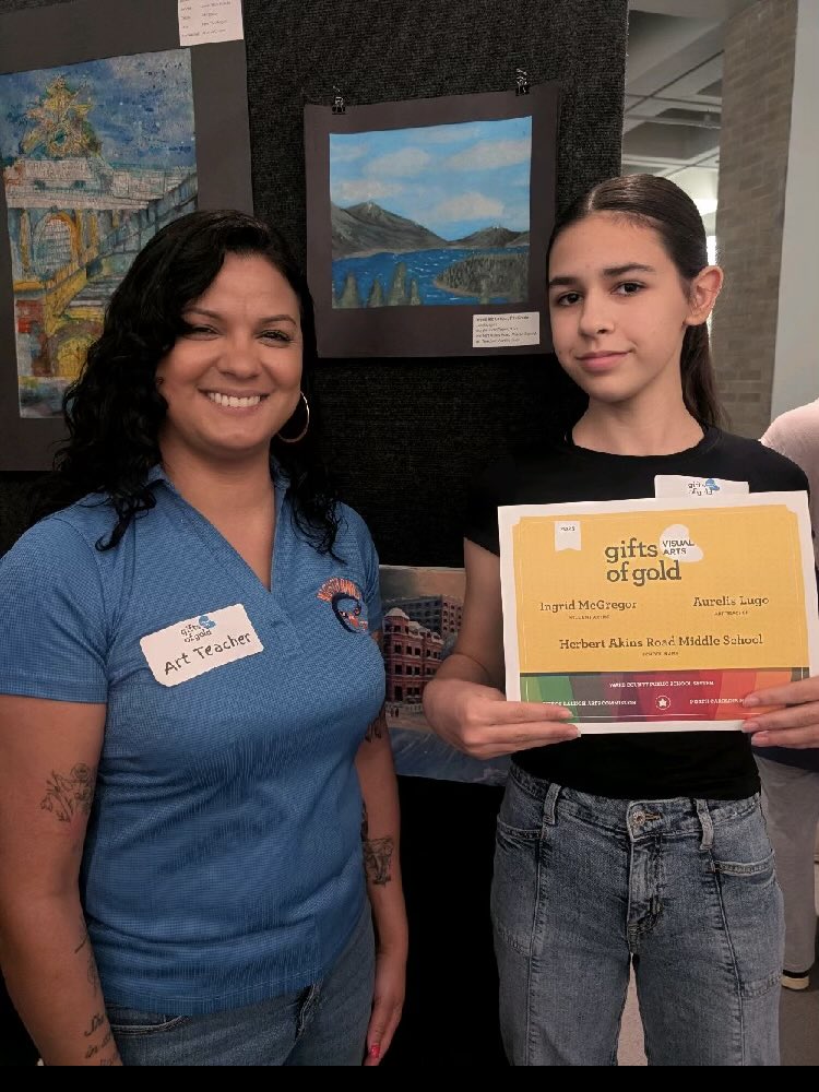 Herbert Akins Road Middle School (@herbertakinsms) on Twitter photo Great work and representation of the Nighthawk Nest, Ingrid and <a href="/lugoaurelis24/">Ms.Lugo-Barriera</a> 🩵💙🧡 #giftsofgold Great work and representation of the Nighthawk Nest, Ingrid and <a href="/lugoaurelis24/">Ms.Lugo-Barriera</a> 🩵💙🧡 #giftsofgold