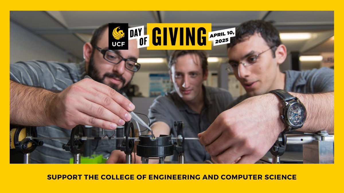 There's still time to make a difference! UCF’s Day of Giving isn’t over yet! Support the College of Engineering and Computer Science. 

Donate: go.ucf.edu/3Vv94jQ

Finish strong—every gift counts! 💙 💛 
#UCFDayofGiving