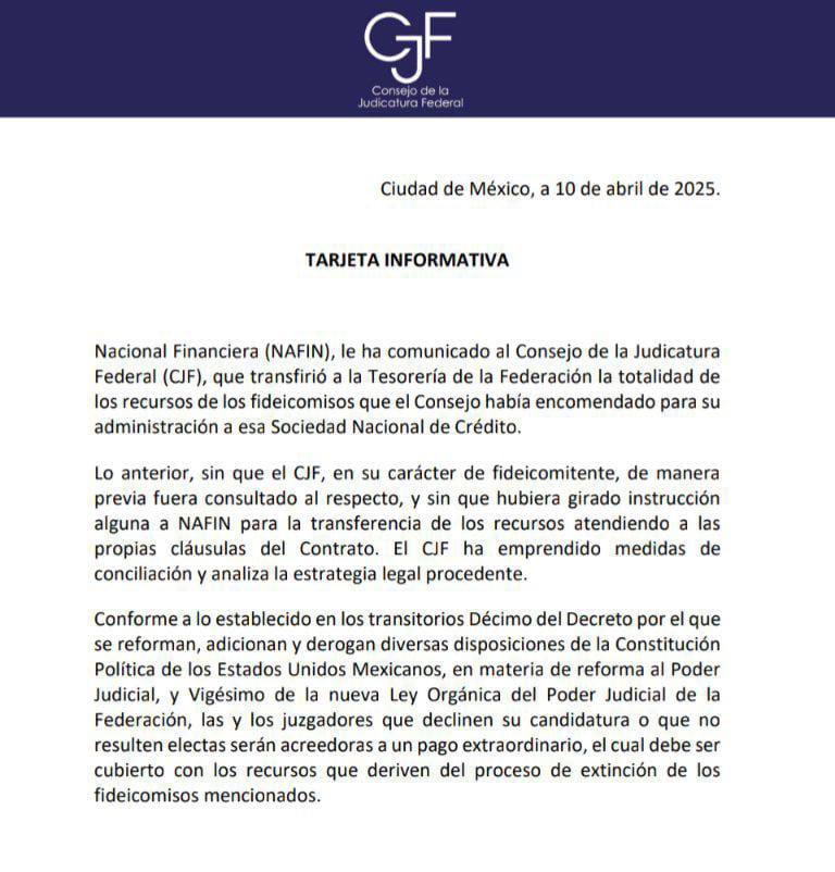 ReynaRo78488165's tweet photo. Se llevaron los fideicomisos como lo que son: un vil ratero que entra en la noche a robar a tu casa.

Mañana la presidenta dirá: Es dinero del pueblo. Las suspensiones no tenían fundamento y listo. El gobierno con toga.

Al final, nadie de nosotros esperábamos esa indemnización. Los que decidimos declinar y no ser participes del circo 🎪 de las elecciones judiciales, nos salimos convencidos de que no llegaría ese pago, porque actualmente en nuestro país, la Constitución y la ley son letra muerta. 

Lo preocupante aquí es, que hoy somos los jueces, pero mañana, no dudes que serás tú.