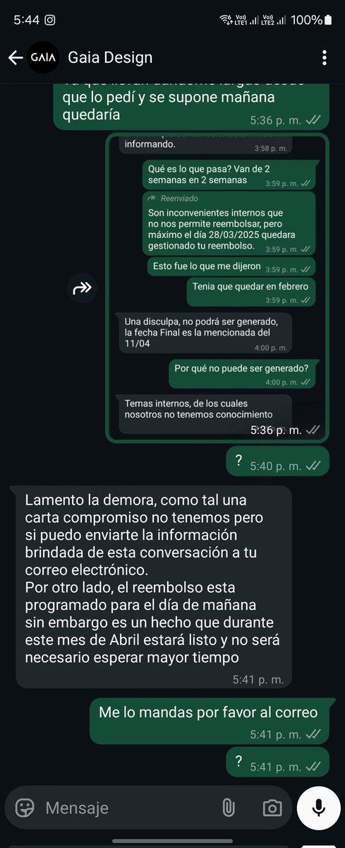 Hola <a href="/Profeco/">Profeco</a> me puedes ayudar con la empresa <a href="/gaiadesignmx/">GAIA Design</a> que no me ha dado mi reembolso en más de 3 meses?