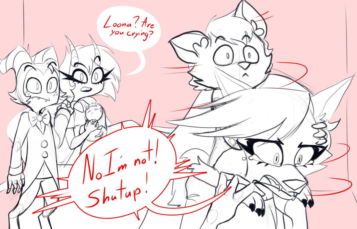 HeyJay177's tweet photo. I've been thinking about this for a while, but it's even better now that Millie is canonically pregnant! (Loona, Millie, Moxxie from Helluva Boss)

#HelluvaBoss #HelluvaBossFanart #HelluvaBossLoona #HelluvaBossMillie #helluvabossmoxxie #Loona #moxxie #millie https://t.co/ns4e66Kjx6