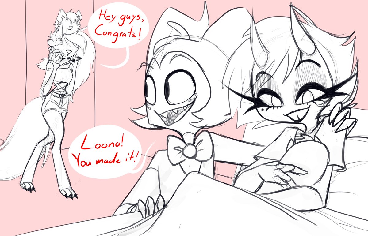 HeyJay177's tweet photo. I've been thinking about this for a while, but it's even better now that Millie is canonically pregnant! (Loona, Millie, Moxxie from Helluva Boss)

#HelluvaBoss #HelluvaBossFanart #HelluvaBossLoona #HelluvaBossMillie #helluvabossmoxxie #Loona #moxxie #millie https://t.co/ns4e66Kjx6