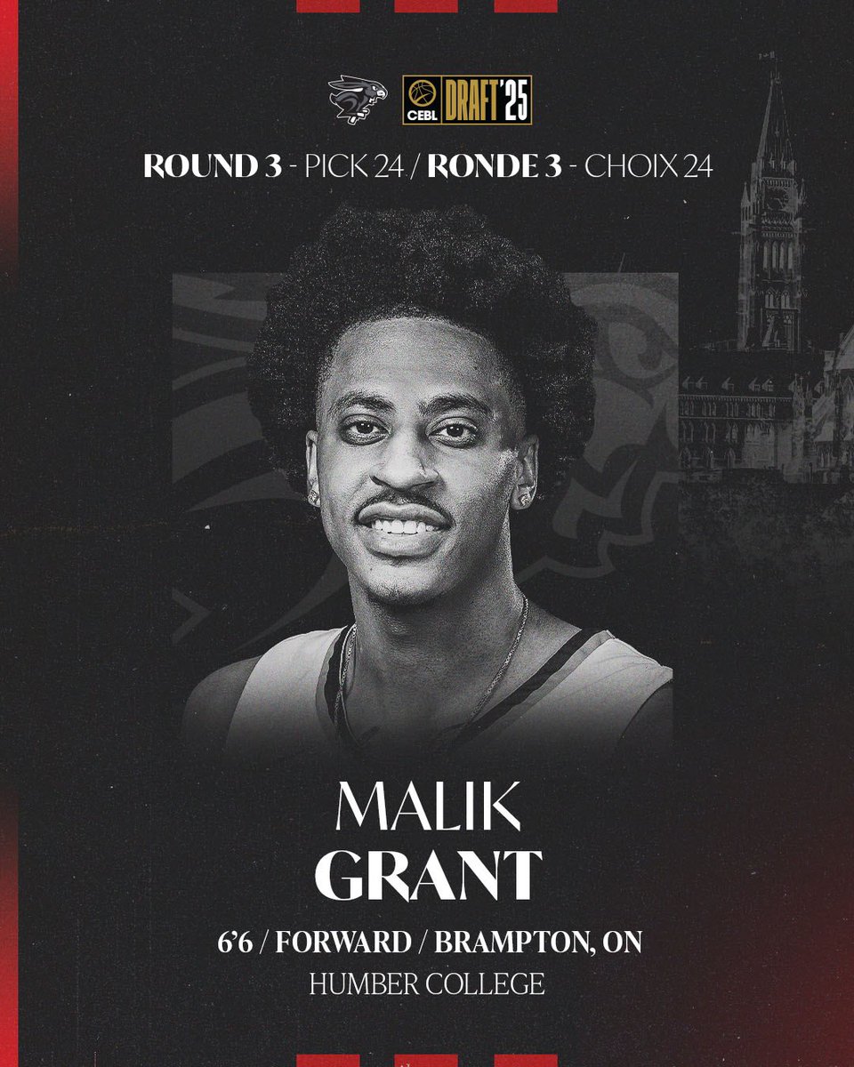 Welcome 2025 BlackJacks forward, Malik Grant‼️

ℹ️ Malik is the first collegiate player selected by the Ottawa BlackJacks, chosen 24th overall in the third-round of the 2025 CEBL Draft.

Read his full bio 🗞️ : theblackjacks.ca/malik-grant

#PullUp #TheCapital