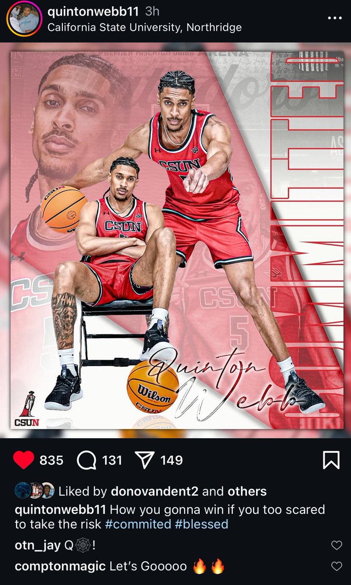 Former Lobo <a href="/_quintonwebb5_/">Quinton Webb</a> has committed to CSUN.